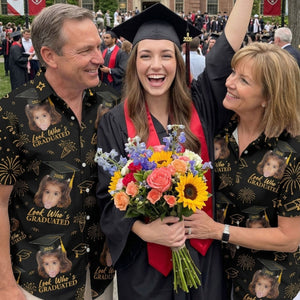 Vintage Childhood Themed Personalized Hawaiian Shirt - Graduation Matching Shirt With Childhood Photo