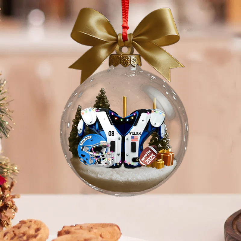 American Football Shoulder Pads & Helmet Personalized Acrylic Ornament