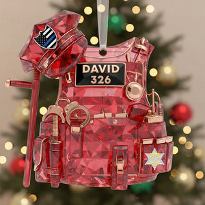 Police Vest Christmas Ornament - Personalized Gifts For Police Officer