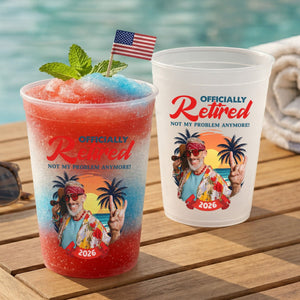Custom Photo Party Cups - Personalized Funny Retirement Gifts For Her, Him
