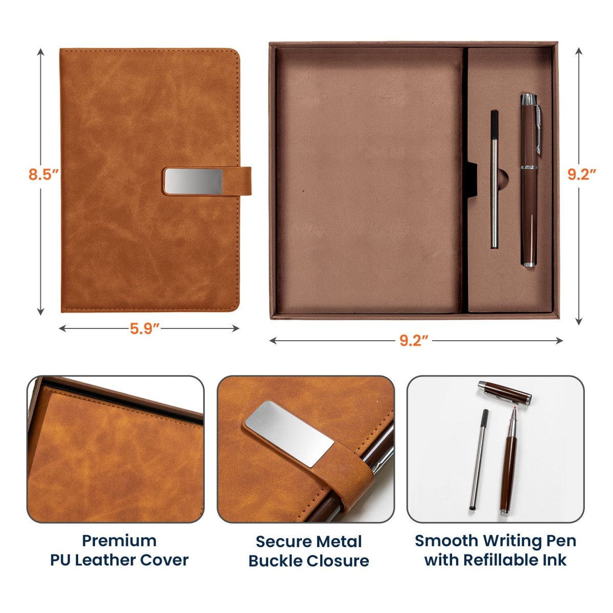 Congrats Grad Personalized Leather Notebook Set