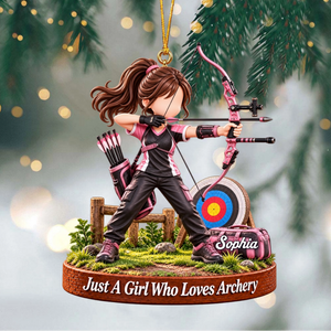 Archery Aiming Personalized Archery Boy Archery Girl Christmas Ornament