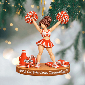 Just A Girl Who Loves Cheerleading - Personalized Christmas Ornament Gift for Cheer Team