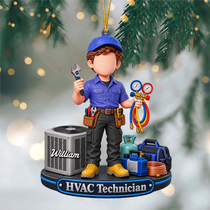 HVAC Tech Christmas Gift - Custom HVAC Tech Personalized Christmas Ornament, AC Repair Gift