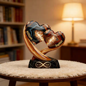 Together Forever - Personalized Two Heart Couple Plaque