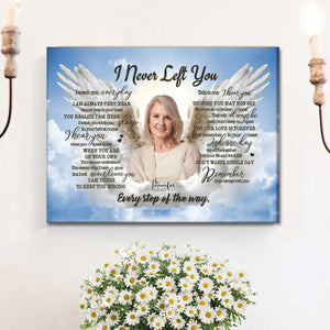 Personalized Canvas Prints, Custom Photo And Name, Memorial Gift, Sympathy Gifts, Angel Portrait Blue Sky
