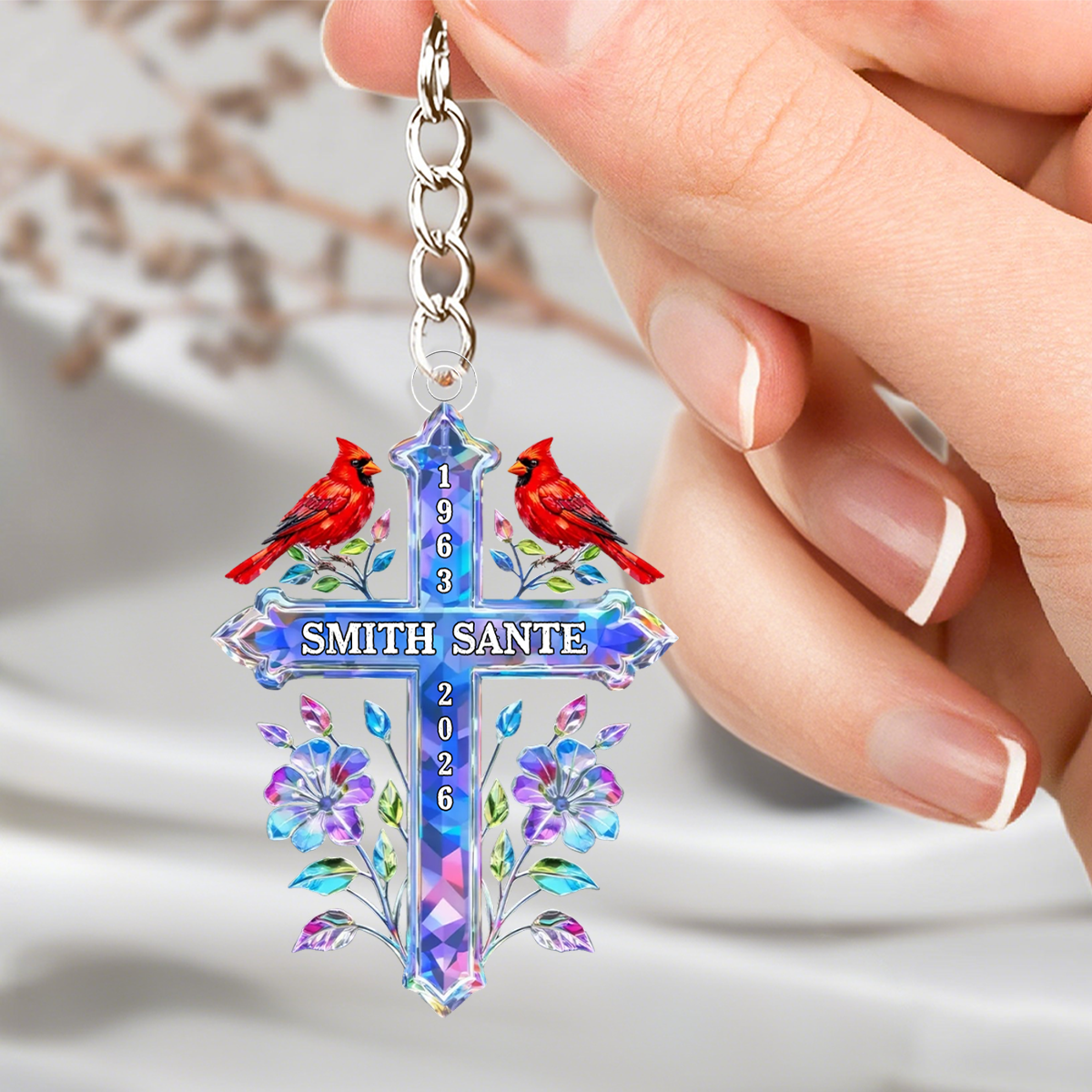 A Cardinal Visit From Heaven - Personalized Acrylic Keychain, Memorial Gift For Loss Of Loved One