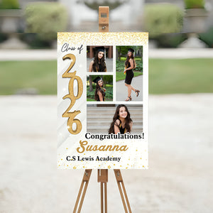 Personalized Graduation Party Welcome Sign-Custom Photo Grad Party Sign-Class Of 2026-Graduation Decoration