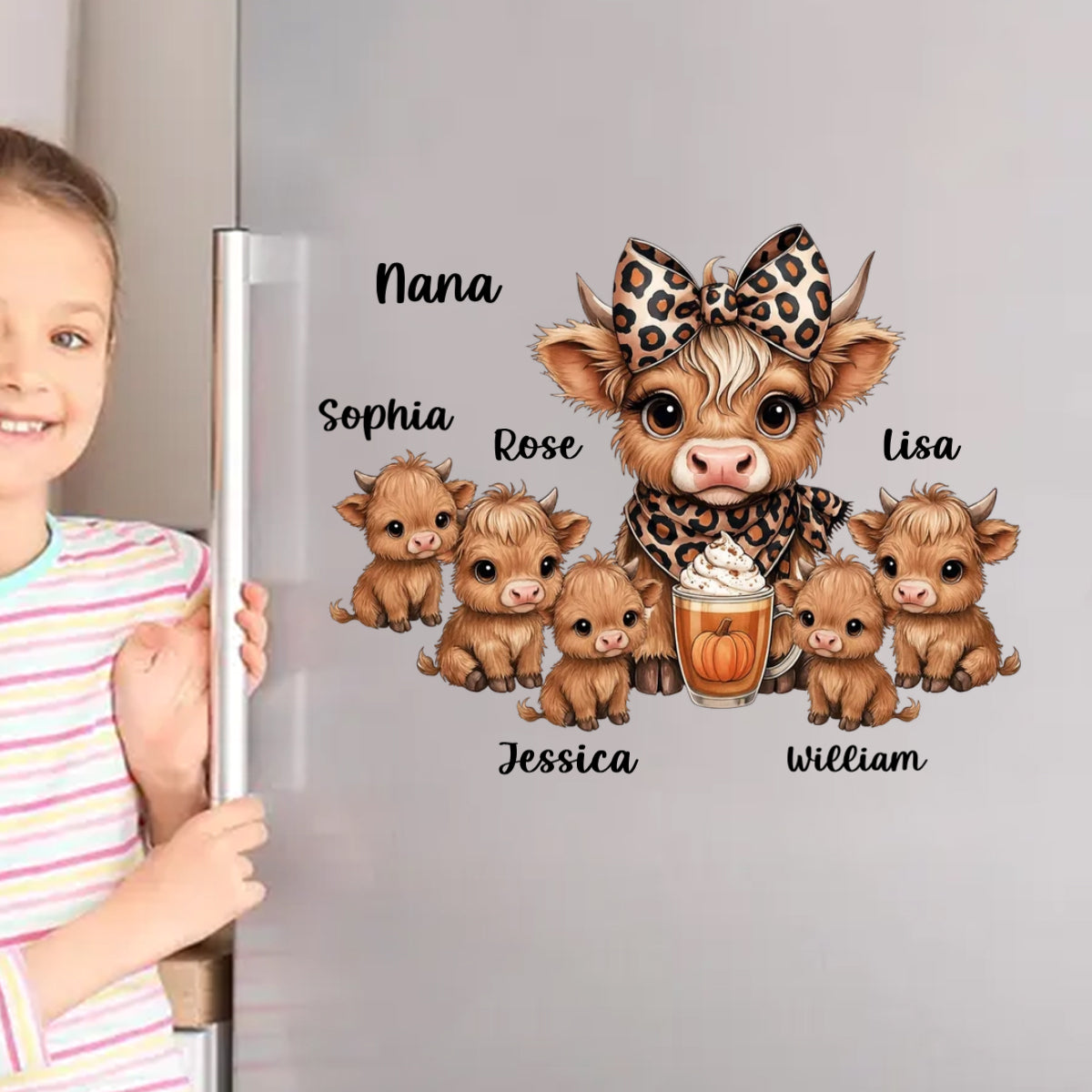 This Mama Grandma Loves Her Herds – Personalized Highland Cow Family Decal