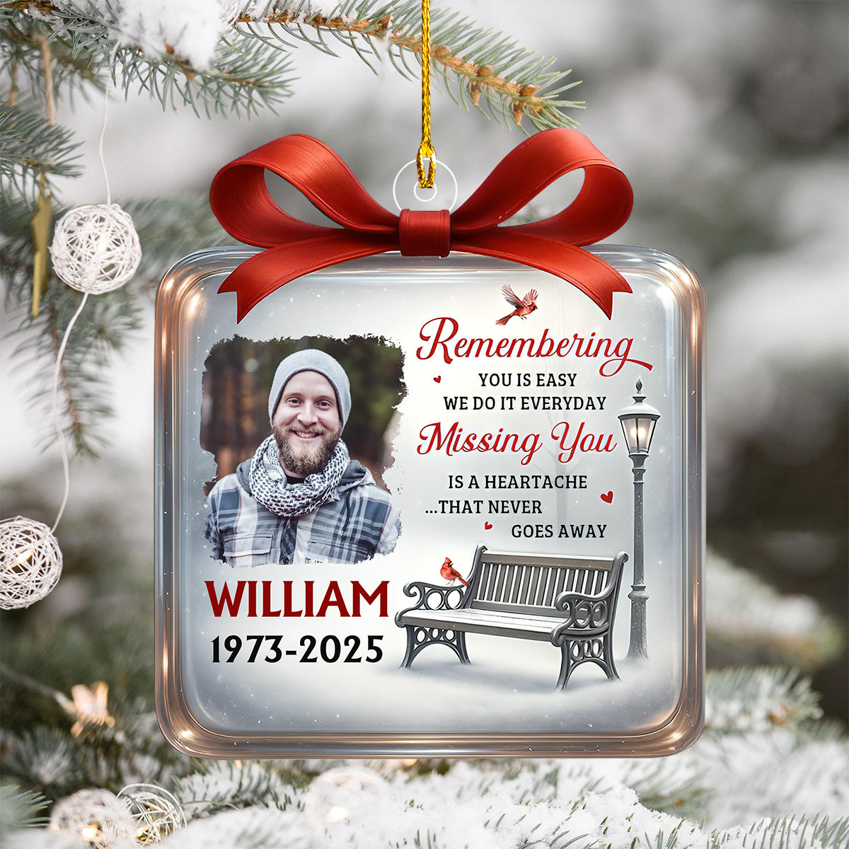 Winter Memorial - Personalized Custom Acrylic Ornament