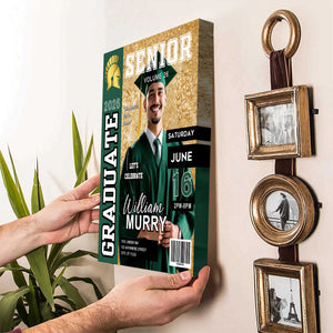 New Graduate Gift - Personalized Graduation Magazine Cover Canvas for Him or Her