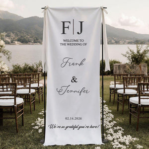 Welcome To The Wedding Of Mr. & Mrs. • Custom Fabric Wedding Welcome Sign •  Personalized Wedding Decor