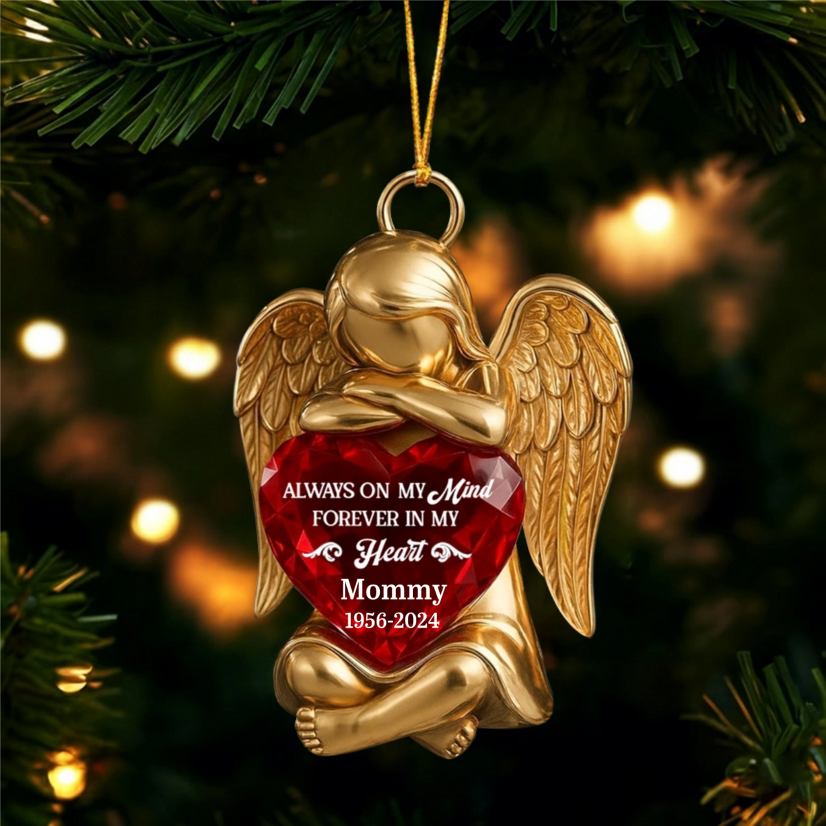 Always On My Mind, Forever In My Heart - Angel Memorial Personalized Acrylic Ornament