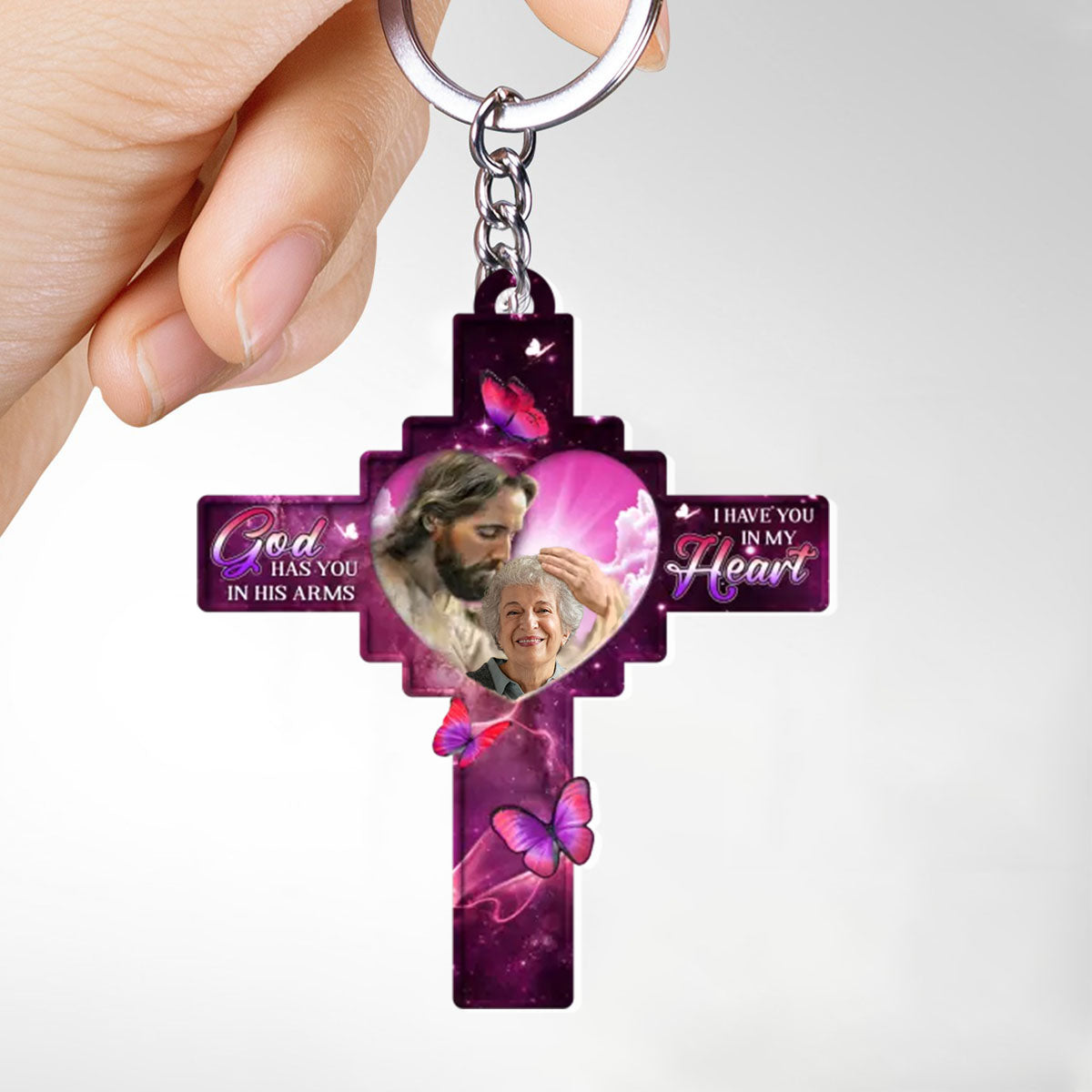 God Had You In His Arms - Memorial Personalized Acrylic Keychain