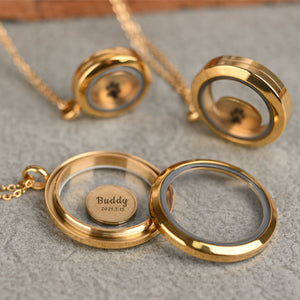 Locket Memory Keepsake Necklace Pet Hair Urn Personalized Living Memory Necklace