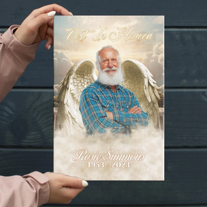 Personalized Canvas Print With Angel Wings – Memorial Photo Gift For Lost Loved One