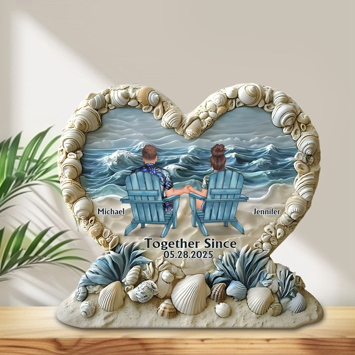 Together Since - Personalized Couple Heart Shaped Acrylic Plaque