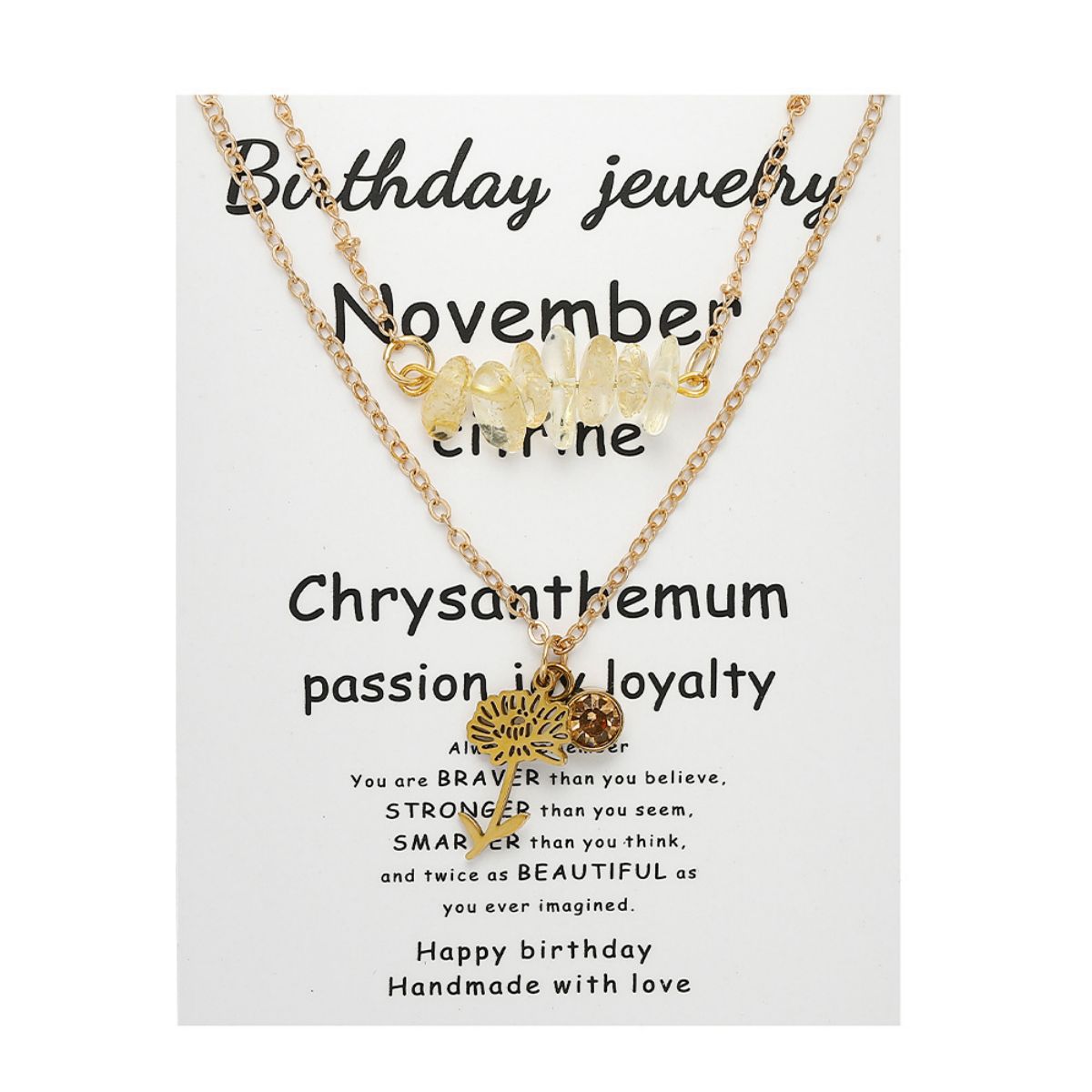 Birthstone Flower Necklaces Dainty Chain Necklace 12 Birth Month Crystal Necklace for Women