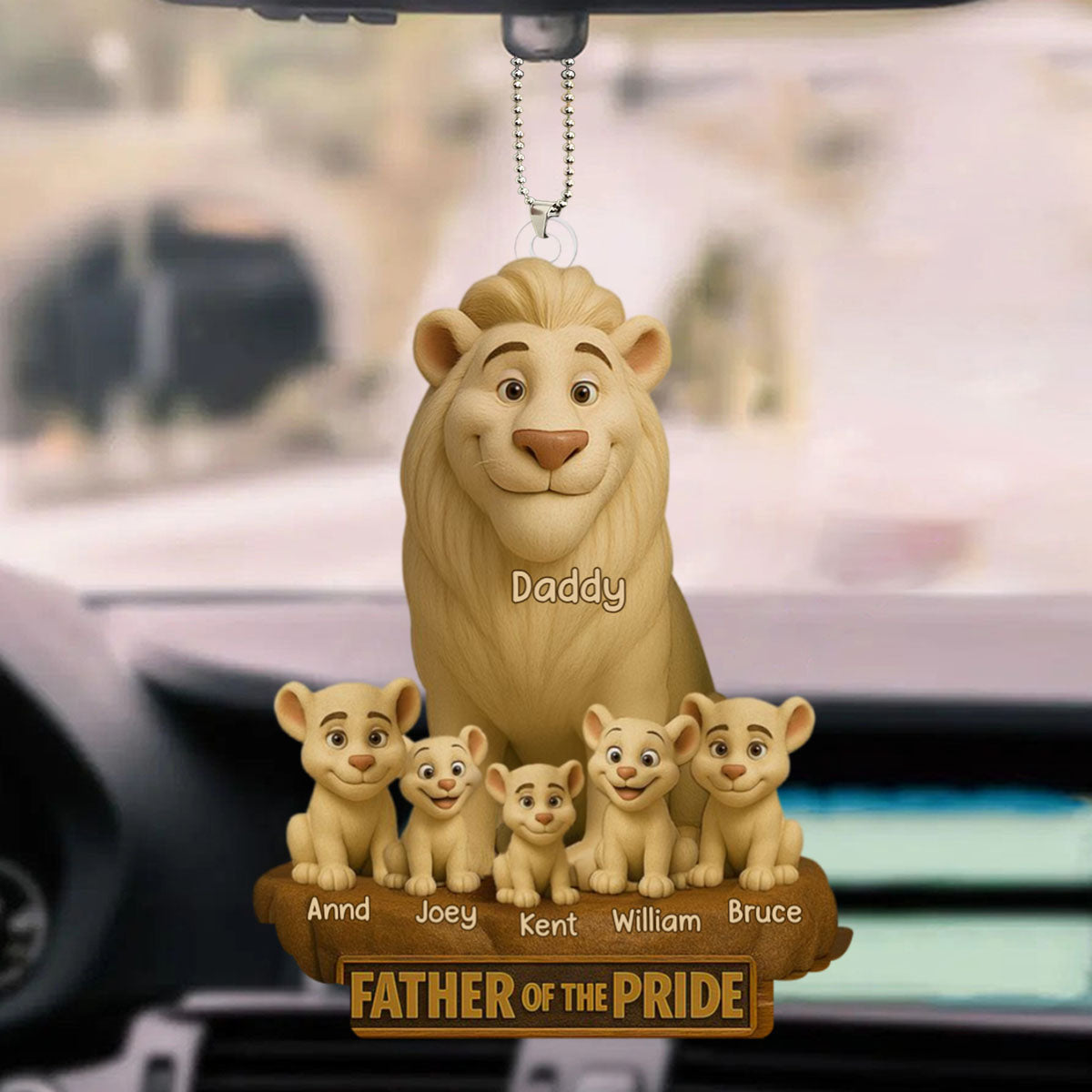 Lion Dad Of The Pride Acrylic Ornament - Personalized Gift For Father