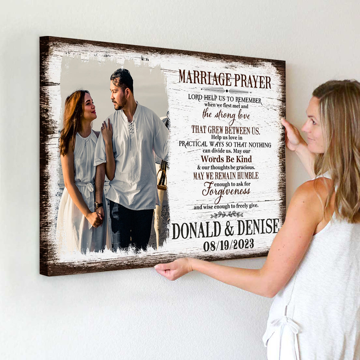 Personalized Canvas Prints, Custom Photo, Gift For Wedding Shower Marriage Prayer Canvas