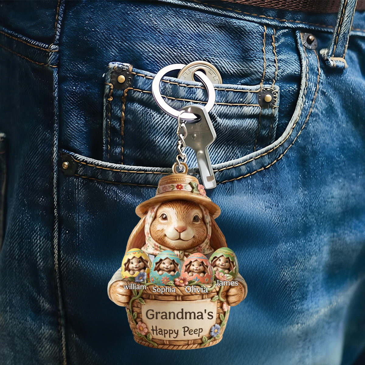 Easter Eggs Keychain - Personalized Gifts For Mom,Grandma Keychain