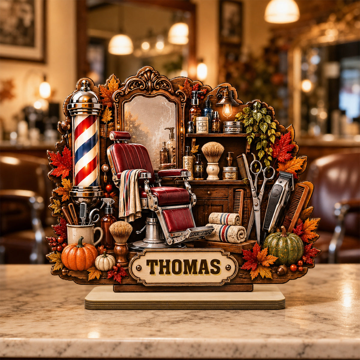 Personalized Vintage Barber Shop Wooden Plaque, Gift For Hair Stylists