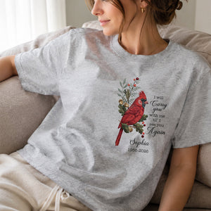 Sympathy Gift For Loss Of Loved One – Personalized Cardinal Memorial Shirt "Your Wings Were Ready, But Our Hearts Were Not"