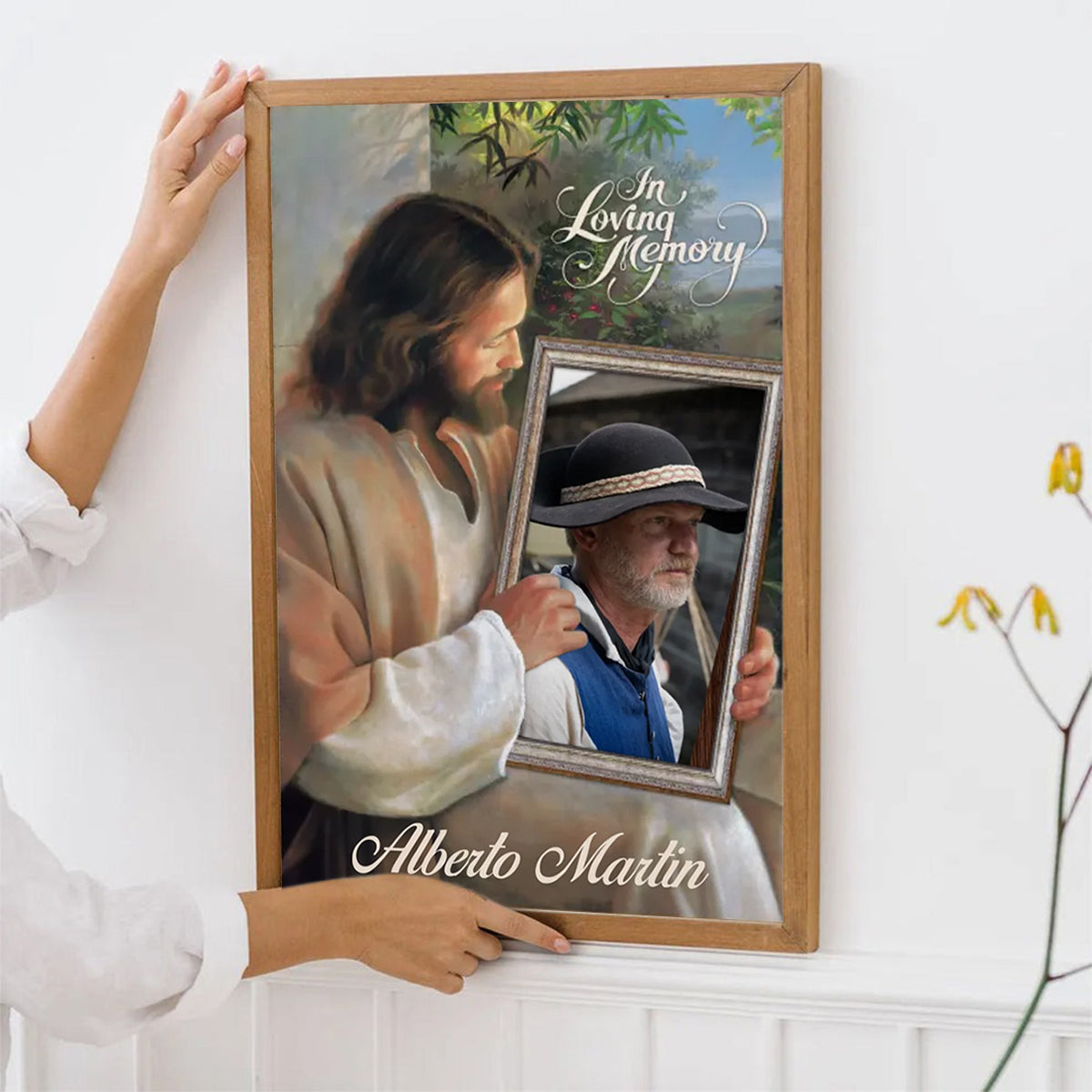 Personalized Jesus Memorial Gift In Loving Memory Canvas Poster