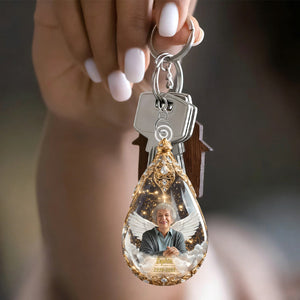 Custom Photo Keychain - Personalized Memorial Sympathy Gifts For Loss Of Mom, Dad