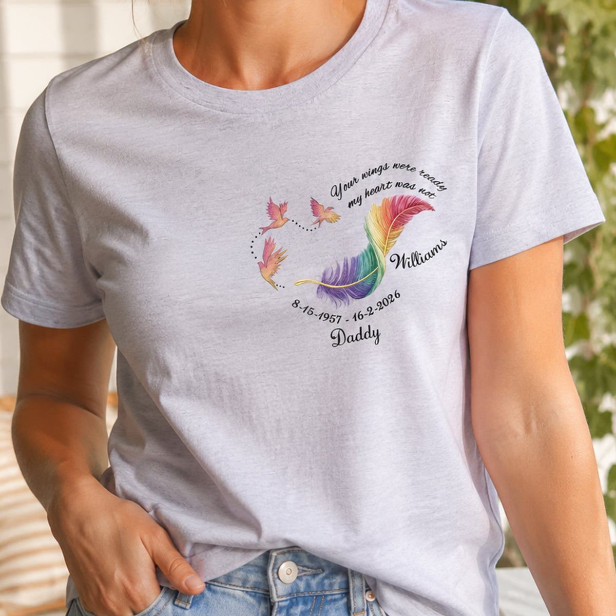 Personalized "Your Wings Were Ready" Memorial Shirt – Custom Name & Dates | Remembrance Gift For Loved One
