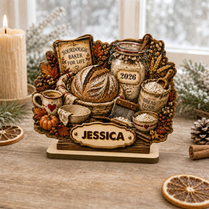 Sourdough Baker Cluster Personalized Wooden Plaque Baking Gift for Bakers,Bread Lovers