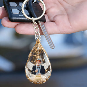 Custom Photo Keychain - Personalized Memorial Sympathy Gifts For Loss Of Mom, Dad