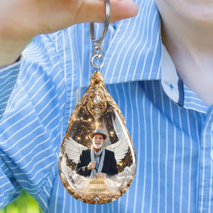 Custom Photo Keychain - Personalized Memorial Sympathy Gifts For Loss Of Mom, Dad