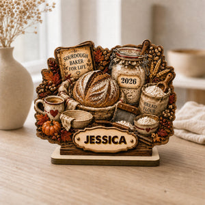 Sourdough Baker Cluster Personalized Wooden Plaque Baking Gift for Bakers,Bread Lovers