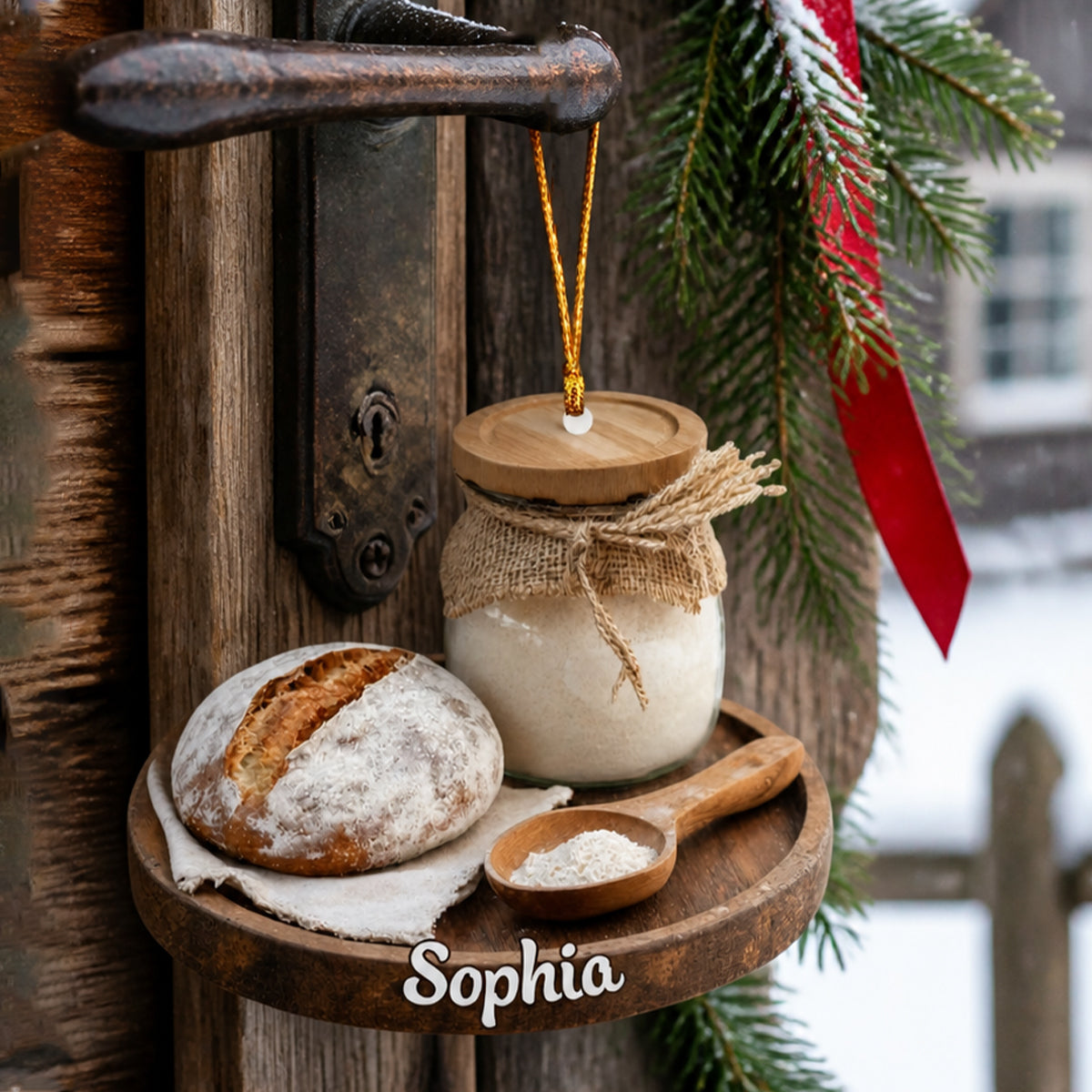 Personalized Christmas Ornament – Sourdough Starter Design | A Thoughtful Baking Gift For Bakers And Kitchen Enthusiasts
