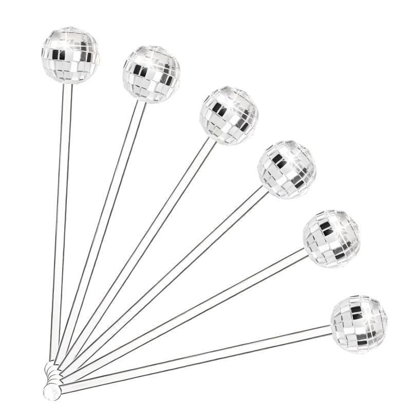 Disco Ball Drink Stirrers Party Decorations