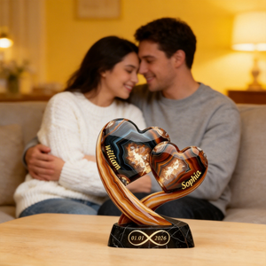 Together Forever - Personalized Two Heart Couple Plaque