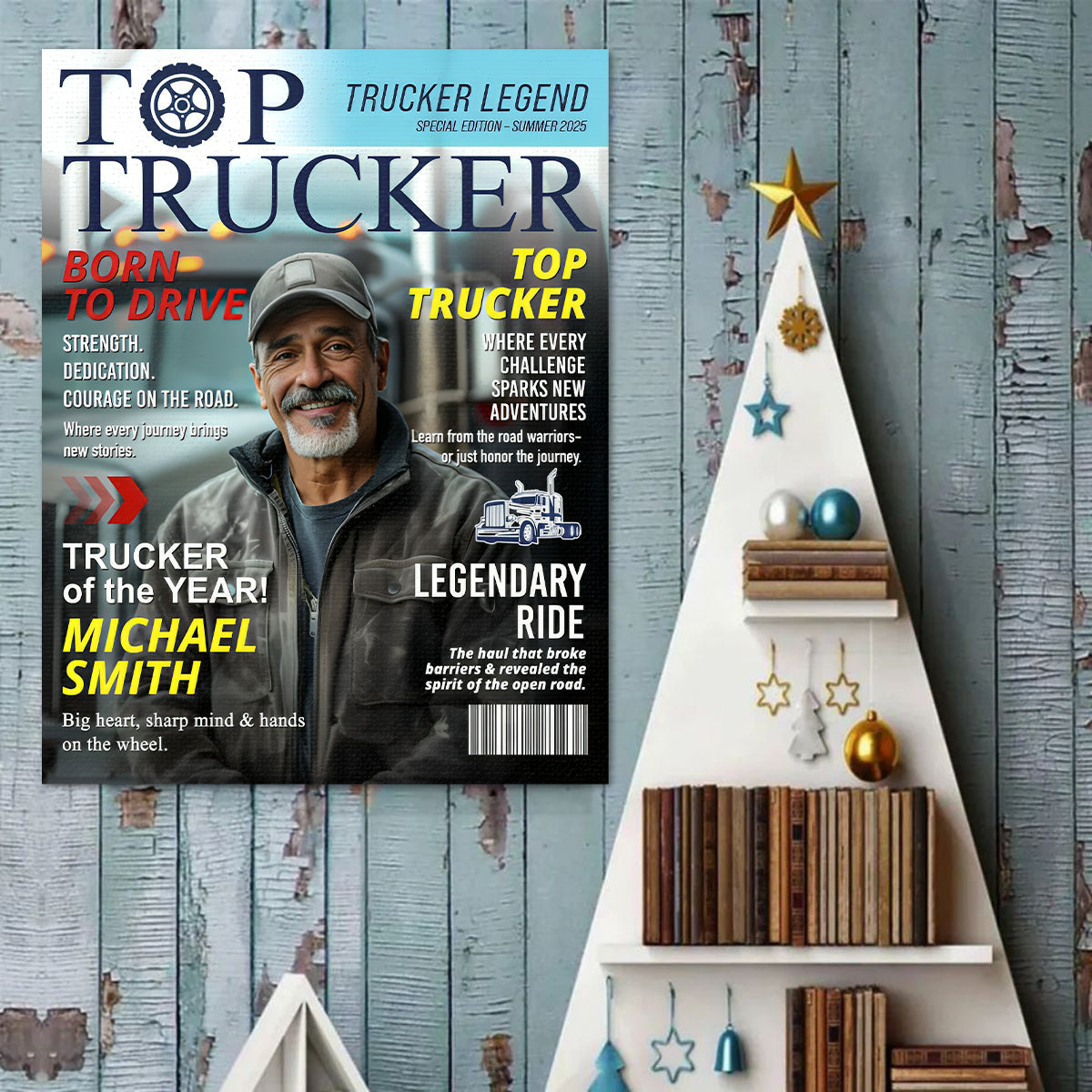 Personalized Trucker Magazine Cover, Custom Trucker Gift, Unique Trucker Retirement or Birthday Gift, Truck Lover Gift