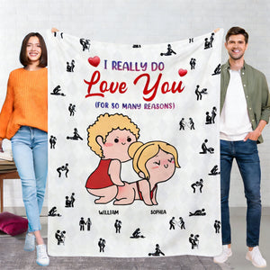 I Really Do Love You - Personalized Couple Blanket