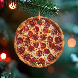 Personalized Funny Pizza Christmas Ornament – Stocking Stuffer For Pizza Lovers & Kitchen Decor