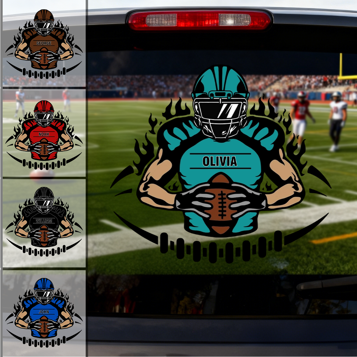Custom Name Personalized Football Player Sticker/Decal