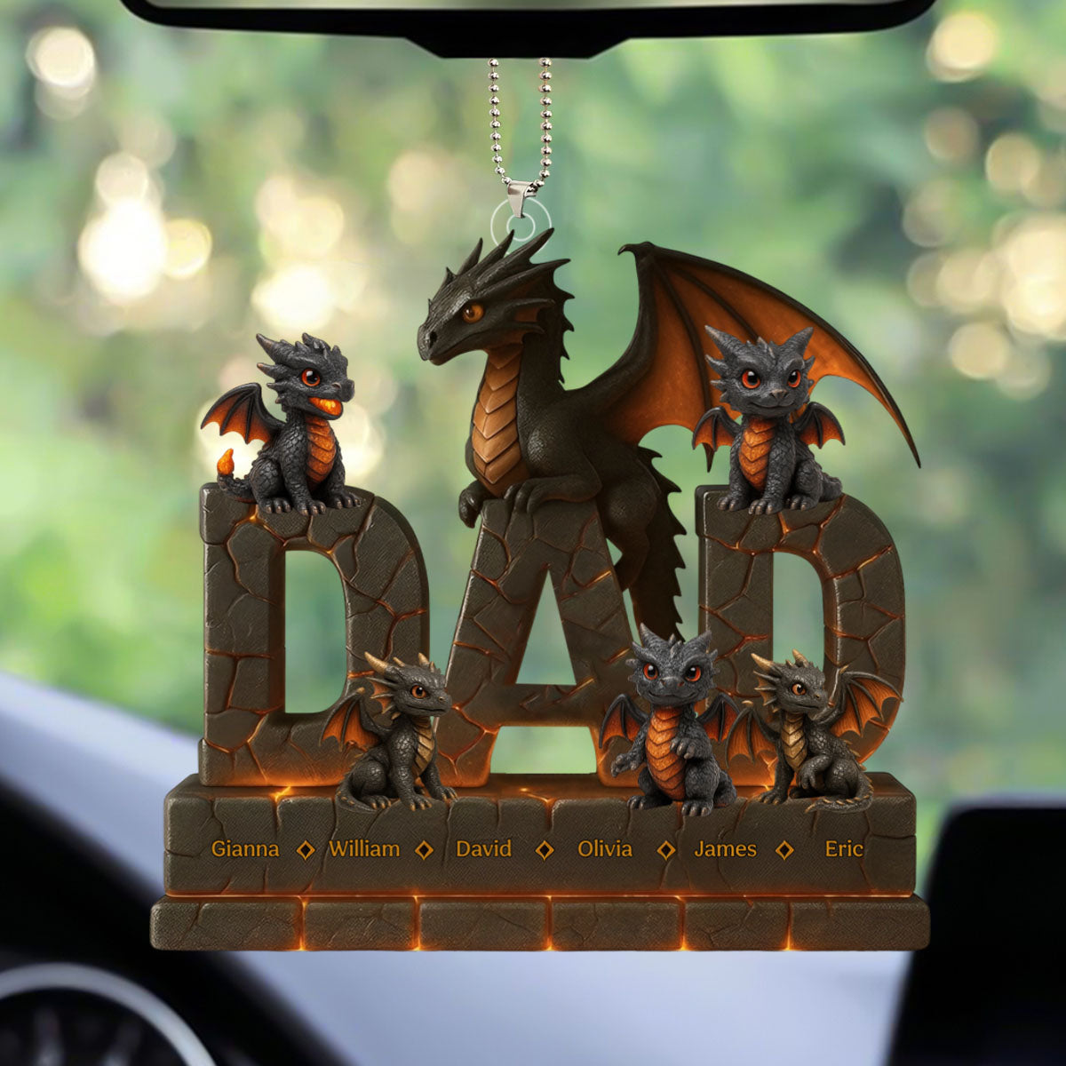 Fire Dragon Dad Acrylic Ornament Personalized Gifts For Dad