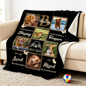 Personalized Pet Blanket Pet Memorial Gifts Pet Loss, Pet Sympathy Gift
