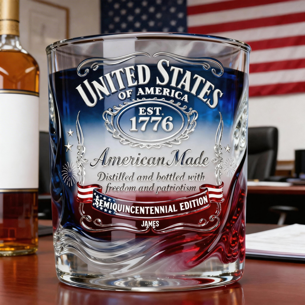 Personalized American Anniversary Whisky Glass Gifts For Patriots