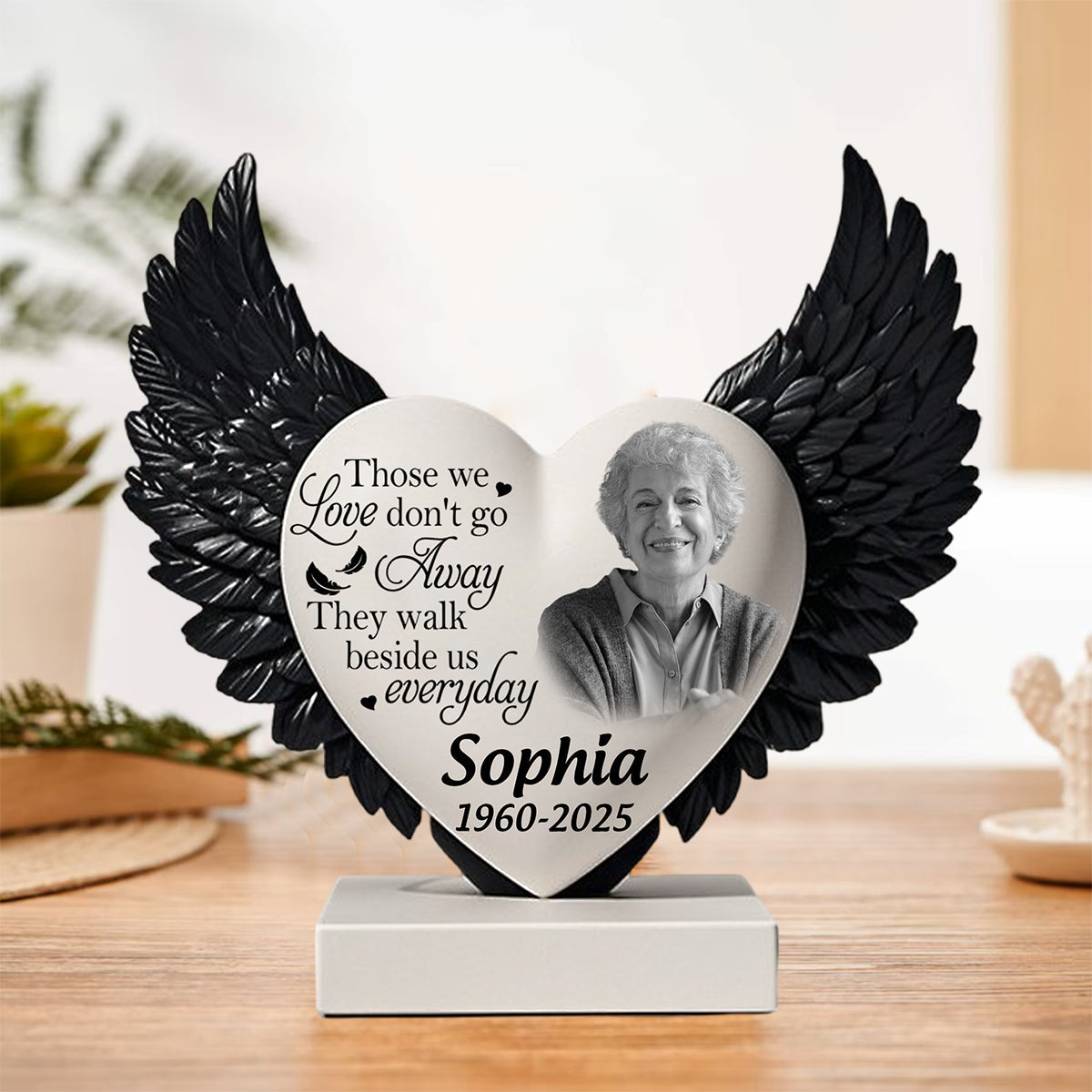I am Always with You - Personalized Memorial Custom Heart Wings Shape Acrylic Plaque