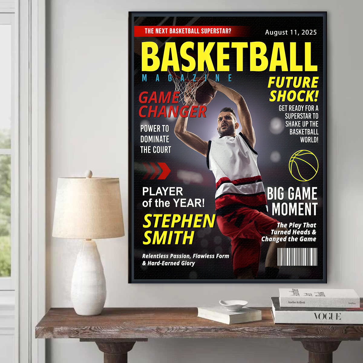 Custom Basketball Magazine Cover, Gift For Basketball Player, Graduation Gift For Basketball Player, Personalized Basketball Gifts