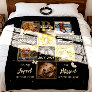Personalized Pet Blanket Pet Memorial Gifts Pet Loss, Pet Sympathy Gift