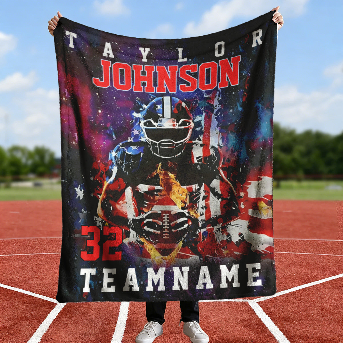 Custom Any Name And Number - Personalized American Football Blanket