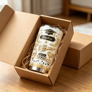 Custom Name 3D Effect Personalized Graduation Tumbler