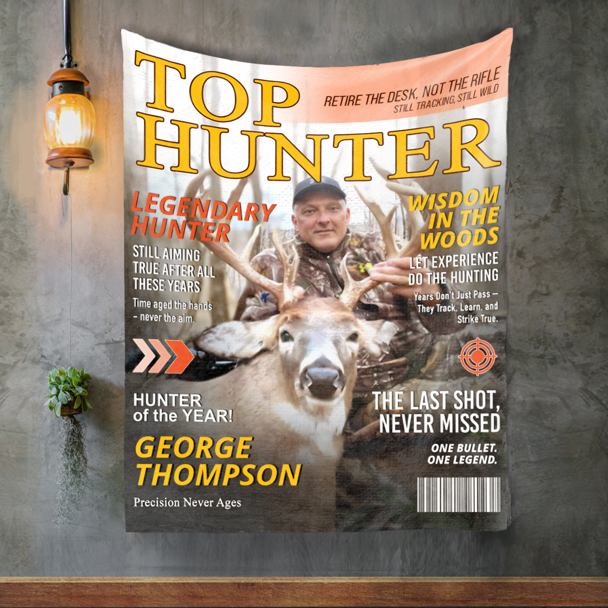 Custom Retirement Hunting Magazine Cover Blanket, Gifts for Retired Hunters, Hunting Dad Gift, Grandpa Hunting Gift